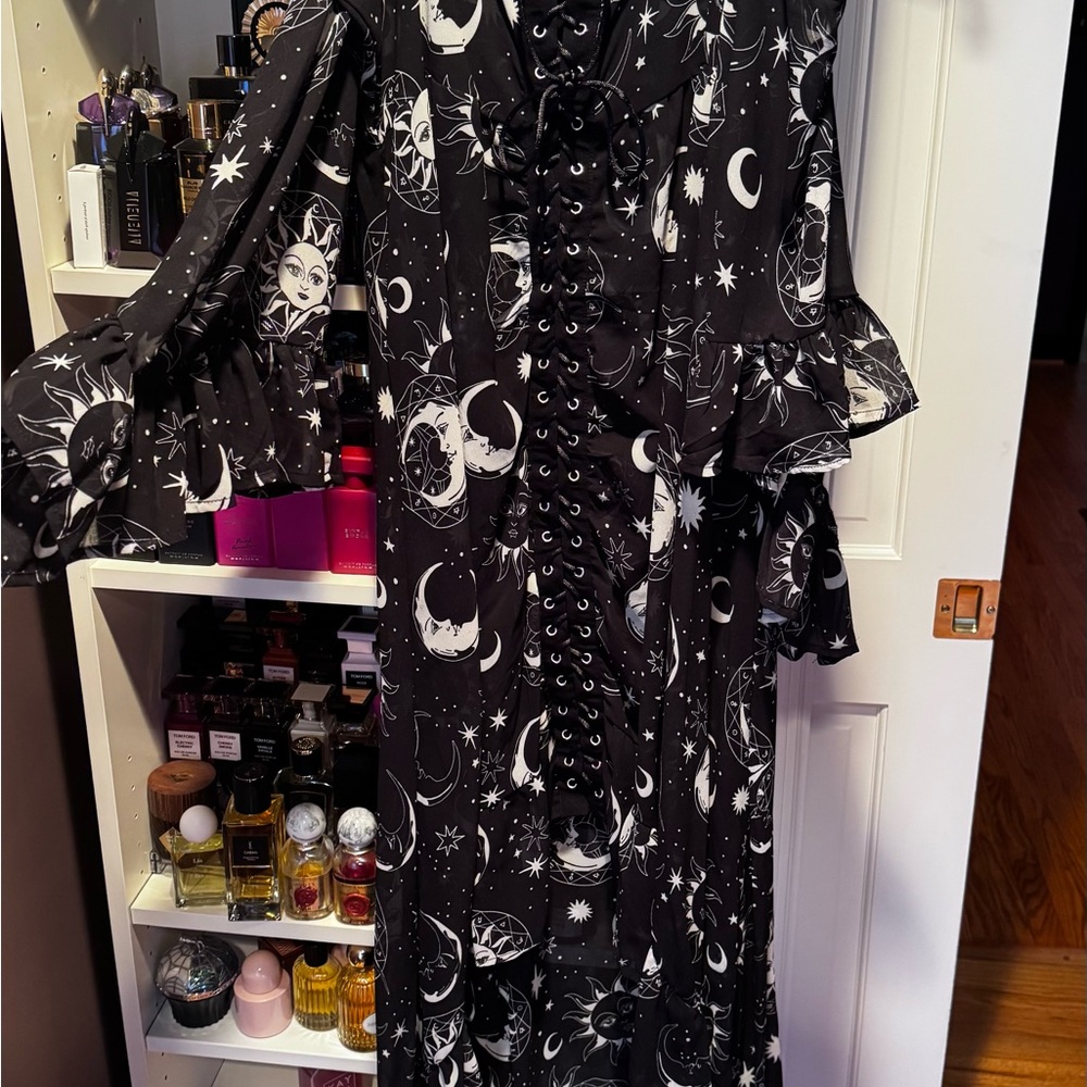 Killstar whimsigoth Black and White Celestial Dress - Picture 4 of 4